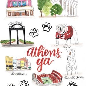 University of Georgia 11x14 Print of Original Watercolor