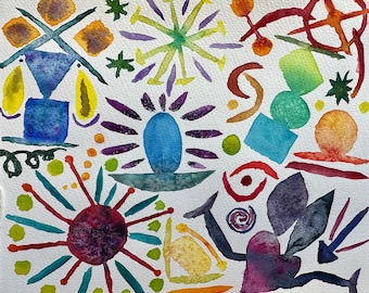 Abstract fun with A. Gallo watercolours 1