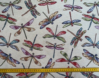 Dragonflys Tapestry Fabric Curtains Upholstery Cushions 140cm wide