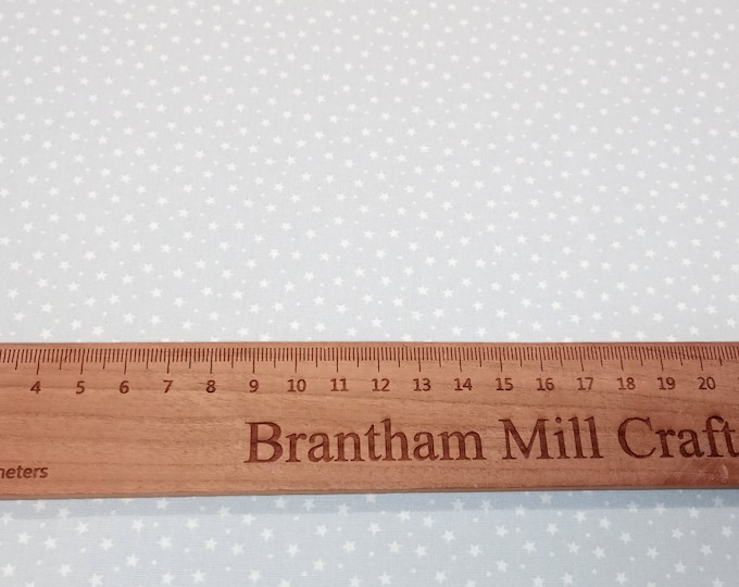 Rose & Hubble, Powder Blue Star Fabric, 110cm width, 100% Cotton Poplin PER HALF METRE