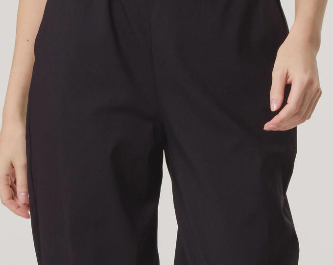 Bengaline Barrel Leg Magic Trousers – Black | Made in Italy