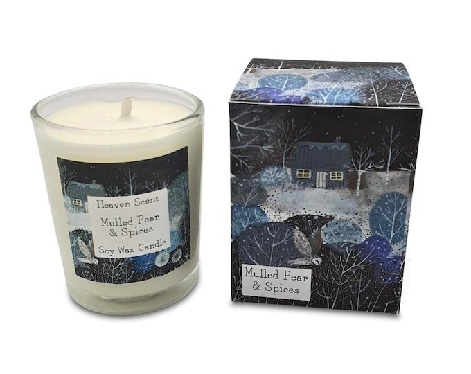 Mulled Pear & Spice 9cl Votive Winter Candle by Heaven Scent