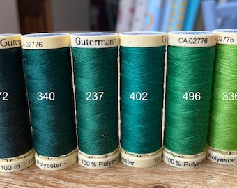 Gutterman sew all thread, green, 100% Polyester, 100metres