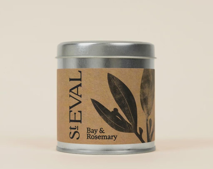 St Eval Bay & Rosemary Tin Candle – Fresh, Green and Grounding