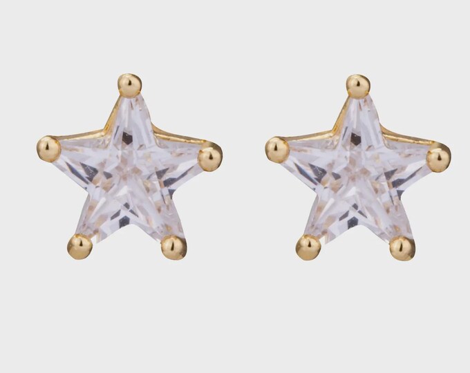 Keira Star Cubic Zirconia Stud Earrings