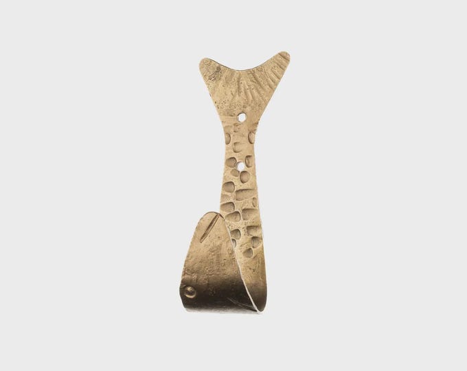 Brass Fish Wall Hook | Nautical Metal Coat Hook | Coastal Bathroom Towel Hook | Rustic Beach House Wall Décor | Fish-Shaped Hook
