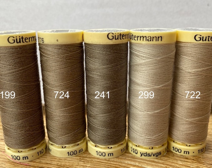 Gutterman sew all thread, 100% Polyester, 100metres, neutral threads