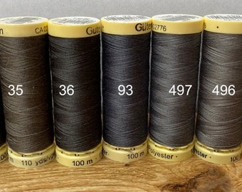 Gutterman sew all thread, grey threads, 100% Polyester, 100metres