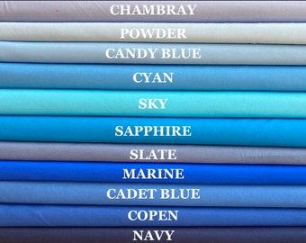 100% Cotton, Craft Cotton, Plain Fabrics, Colours, PER HALF METRE