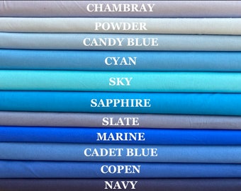 100% Cotton, Craft Cotton, Plain Fabrics, Colours, PER HALF METRE