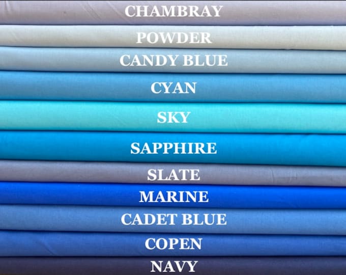 100% Cotton, Craft Cotton, Plain Fabrics, Colours, PER HALF METRE