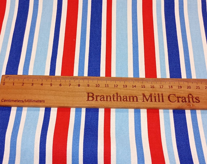 Nautical Stripe Fabric, 137 cm width, per half metre