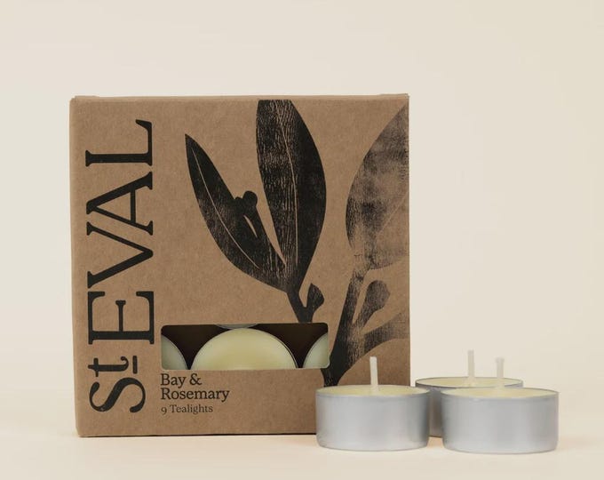 St Eval Bay and Rosemary Scented Tealights Fresh Green & Grounding