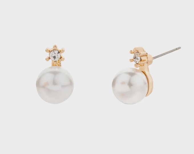 Audrey Mother of Pearl & Cubic Zirconia Stud Earrings