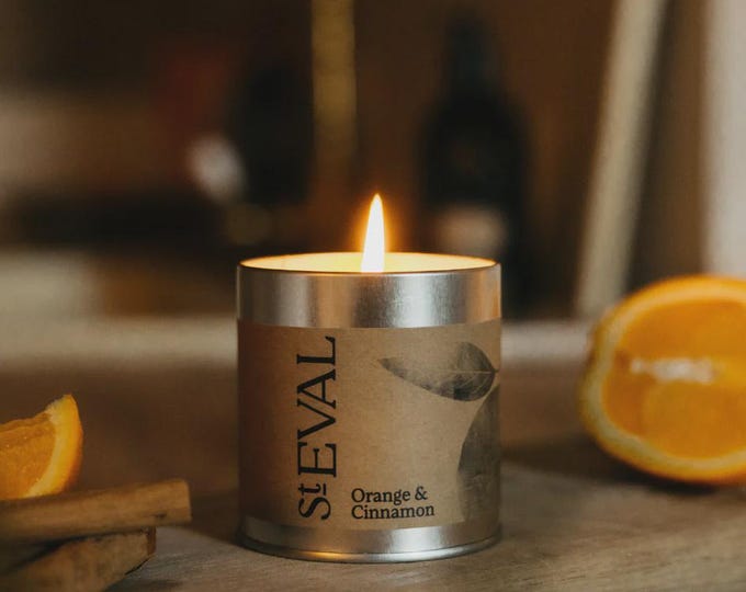 St Eval Orange and Cinnamon Tin Candle – Warm, Spiced & Timeless