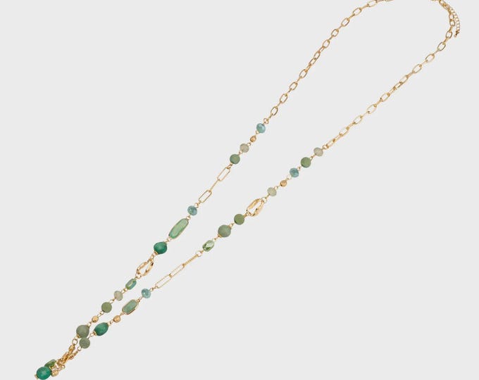 Venus Semi-Precious Stone Long Necklace – Elegant & Organic