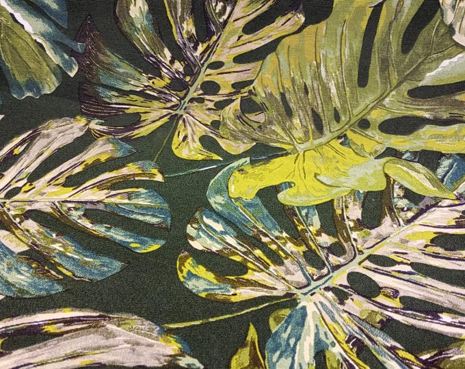 Palm Leaves, Bottle Green Fabric, 140cm width, per half metre,