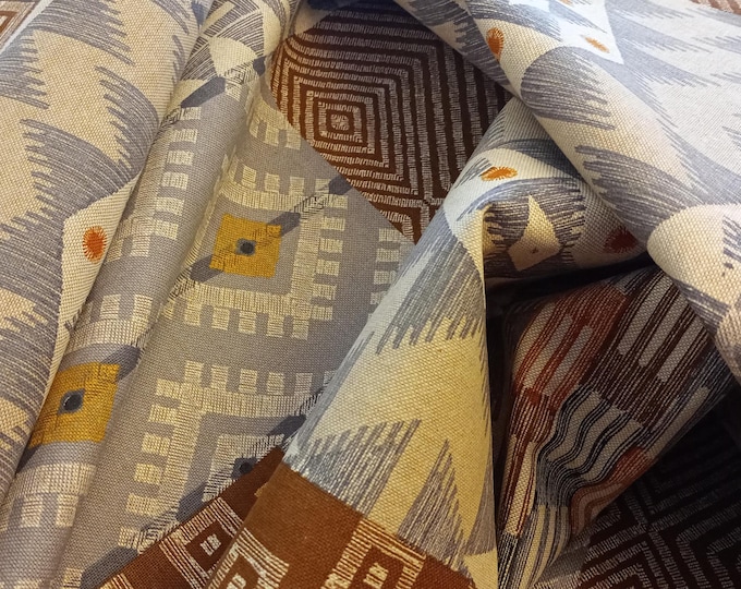 Native Beig/Brown Linen Look Fabric, 140cm width, per half metre