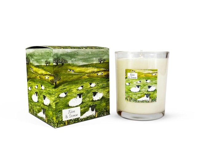 Aloe & Straw 20cl Country Life Illustrated Candle by Heaven Scent