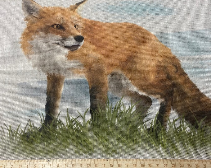 Fox Panel for cushion or bag, Animal, Animals, sold per panel
