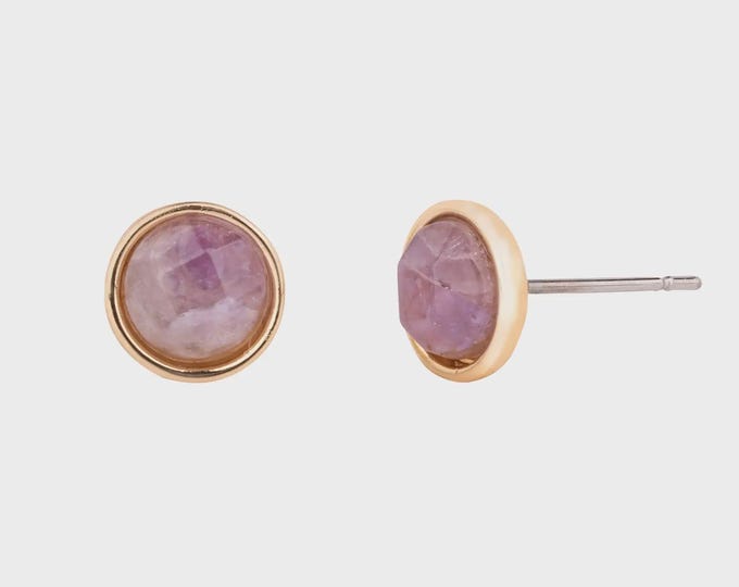 Venus Semi-Precious Stone Stud Earrings – Natural & Timeless