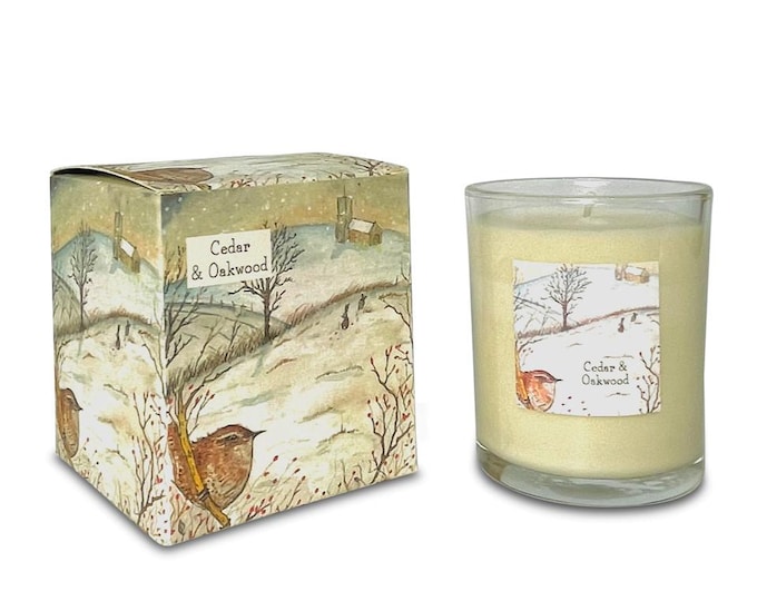 Cedar & Oakwood 20cl Wildlife Illustrated Candle by Heaven Scent