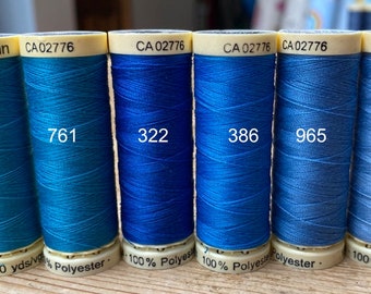 Gutterman sew all thread, 100% Polyester, 100metres, blue threads