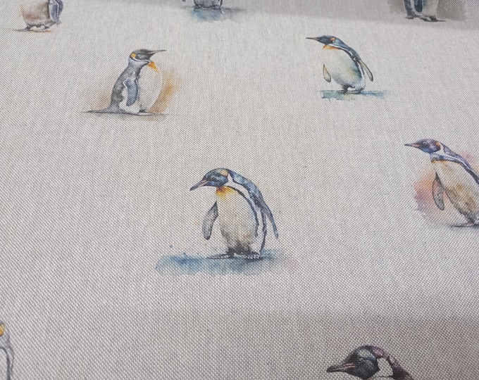 Fabric Remnant Pengiun Beige Linen Look Fabric