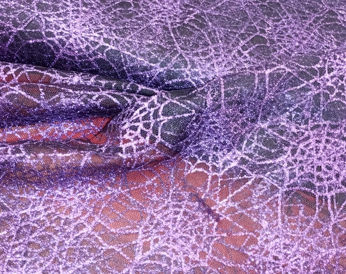 Metallic Net, Black/Purple 147 cm width, PER HALF METRE