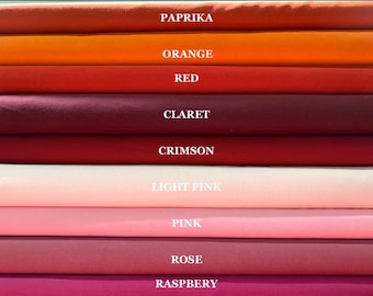 100% Cotton, Craft Cotton, Plain Fabrics, Colours, PER HALF METRE