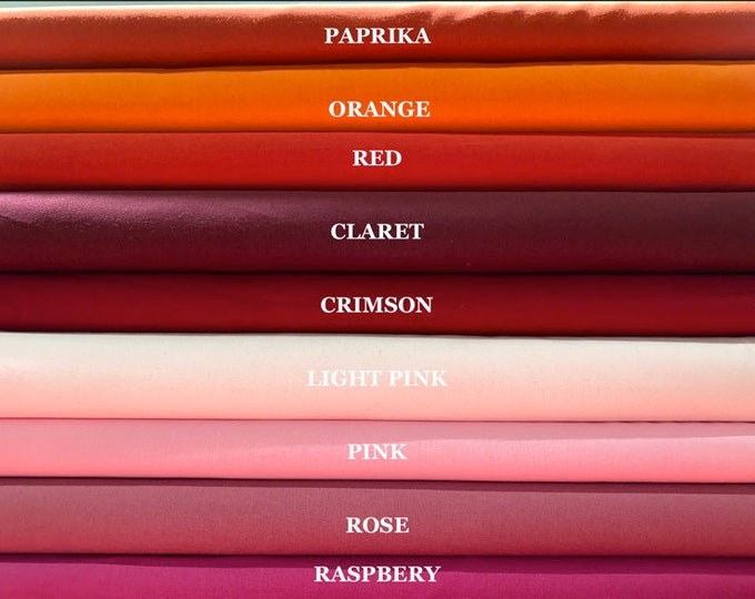 100% Cotton, Craft Cotton, Plain Fabrics, Colours, PER HALF METRE