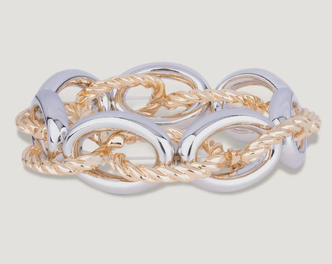 Alesha Elasticated Rope Bracelet In Silver & Gold-Tone
