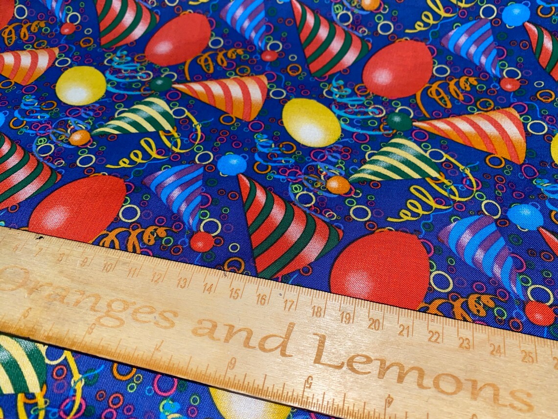 Birthday Party Fabric Celebration Fabric 100 Cotton 135cm Etsy