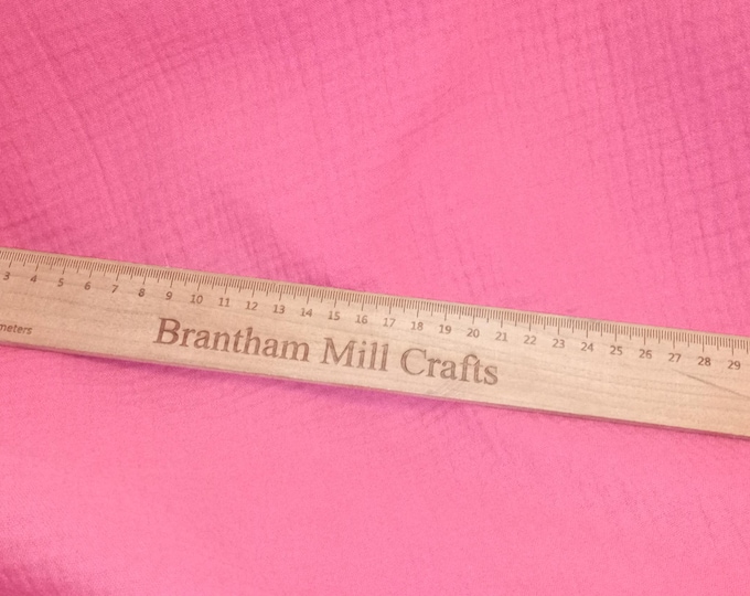 Raspberry 100% Cotton, Double Gauze Muslin Fabric, PER HALF METRE