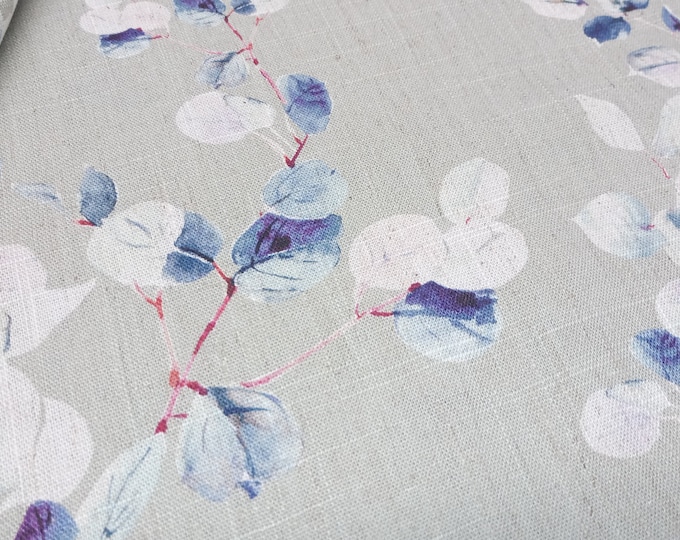 Digitally printed, Eucalyptus print,Fabric, 138cm width, Linen/ Viscose, PER HALF METRE