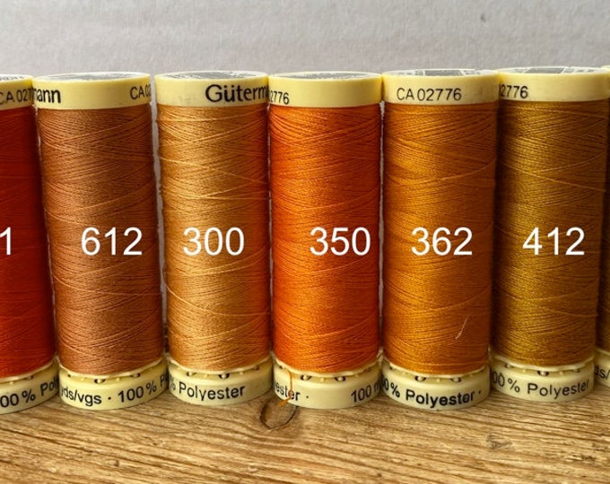 Gutterman sew all thread, 100% Polyester, 100metres, orange threads
