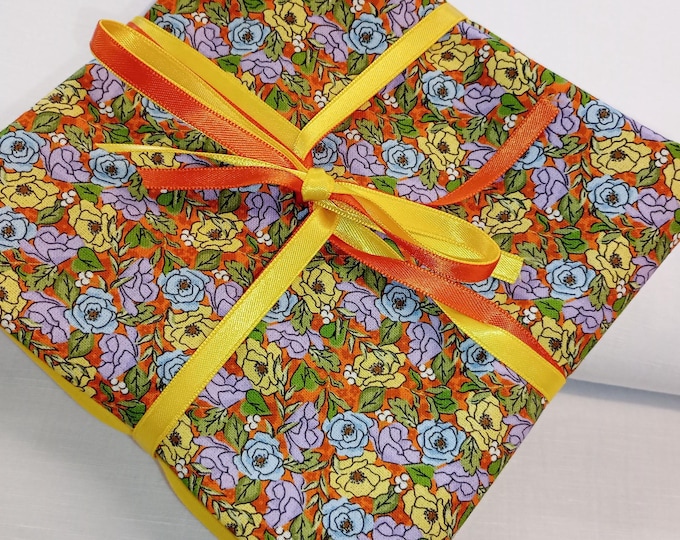 Tiny Floral Print Cotton Fat Quarter Bundle with 2 metres of ribbon