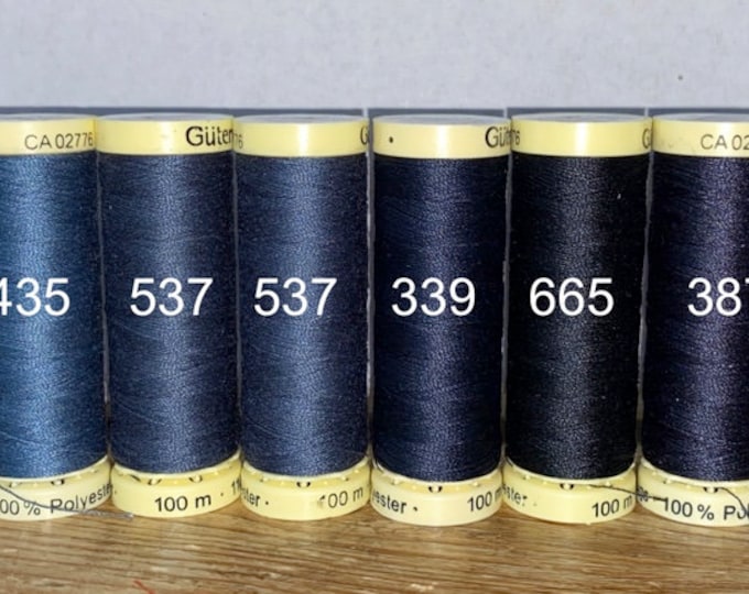 Gutterman sew all thread, navy threads, 100% Polyester, 100metres