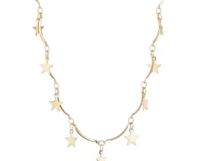 Gold Star Charm Necklace – Dainty Celestial Jewellery