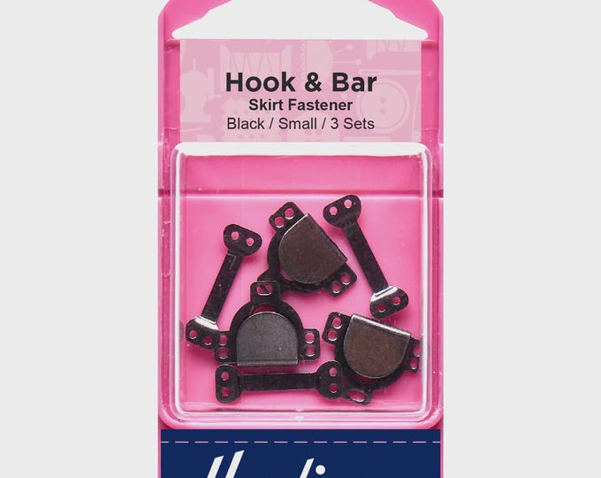 Hemline Hook and Bar: Small, Black, Pack of 3
