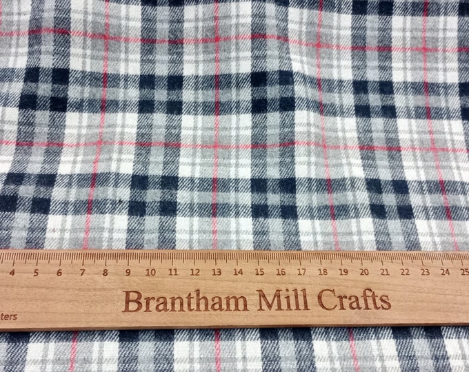 Brush Checked Fabric, 145cm width. PER HALF METRE