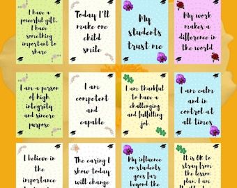 Affirmations for teachers, teacher affirmation cards, teacher appreciation gift, teacher printable quotes, teacher inspiration posters