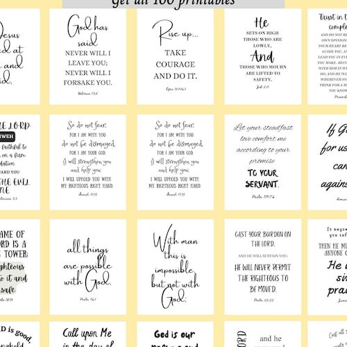 Bible Verse Printable Art Digital Download 100 Scripture - Etsy