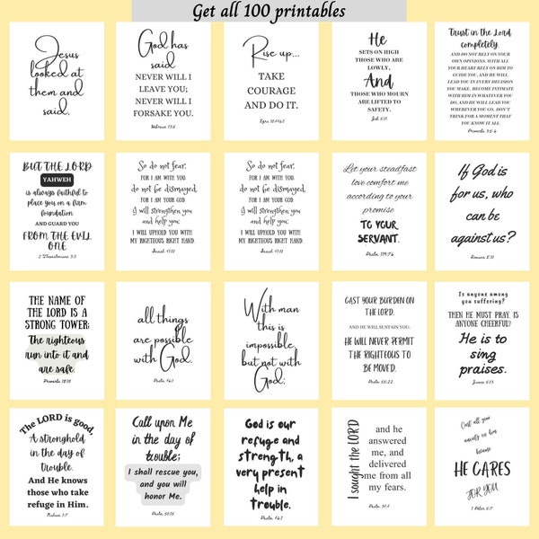 Bible verse printable art, digital download, 100 Scripture sets for adults, bible quotes for women - Scripture print download, Bible sayings