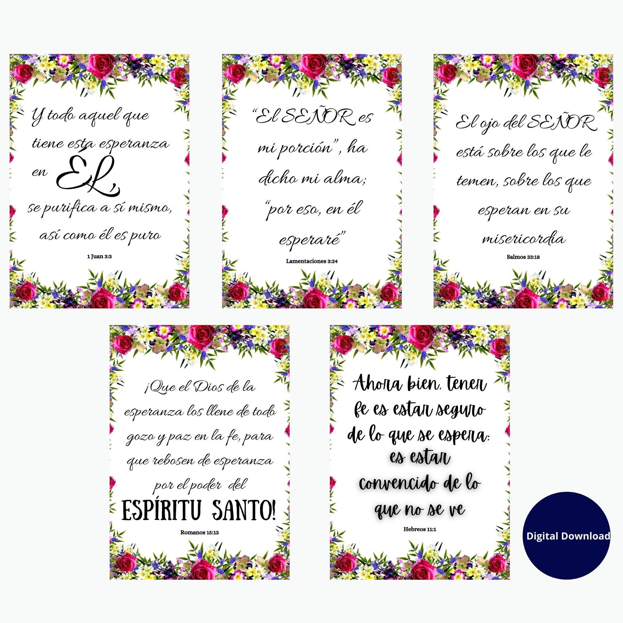 Spanische Bibel Verse Wanddekor - Spanische Zitate Wandkunst - Spanische Religion - Spanische Sprichwort Wandkunst - Bibelzitate für Mädchenzimmer - Jesus