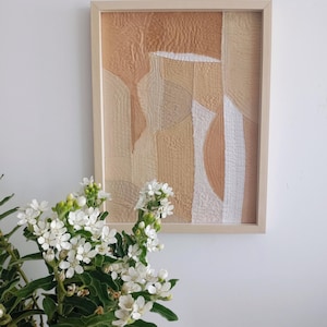 Textile wall hanging,naturally dyed textile art,framed quilt,framed textile art,abstract wall art