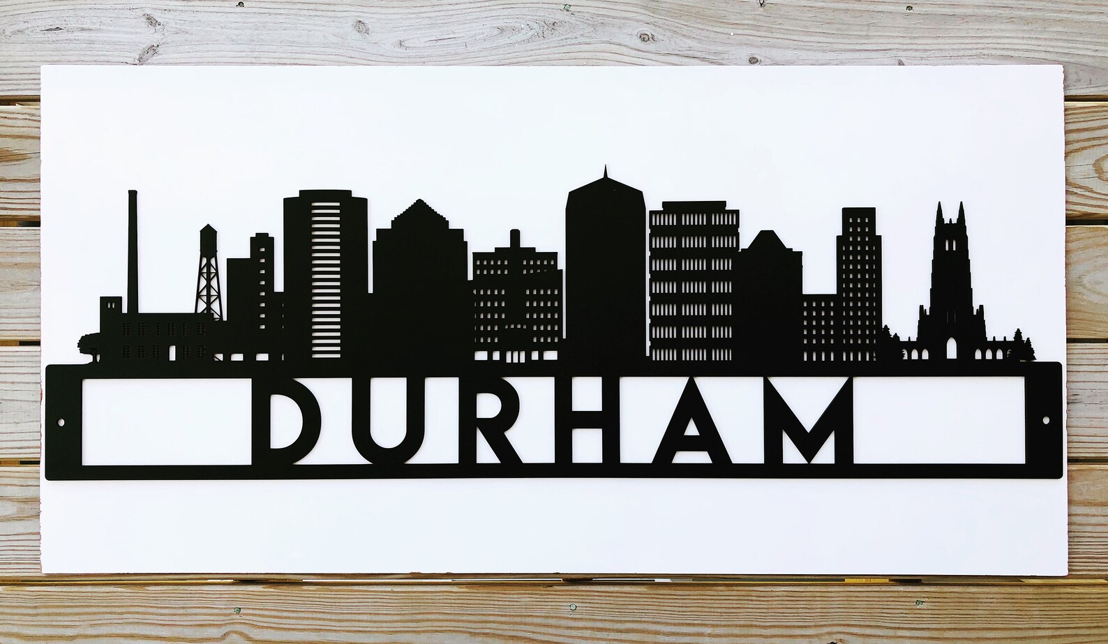 Durham Skyline Sign Durham Wall Art Durham Sign Etsy