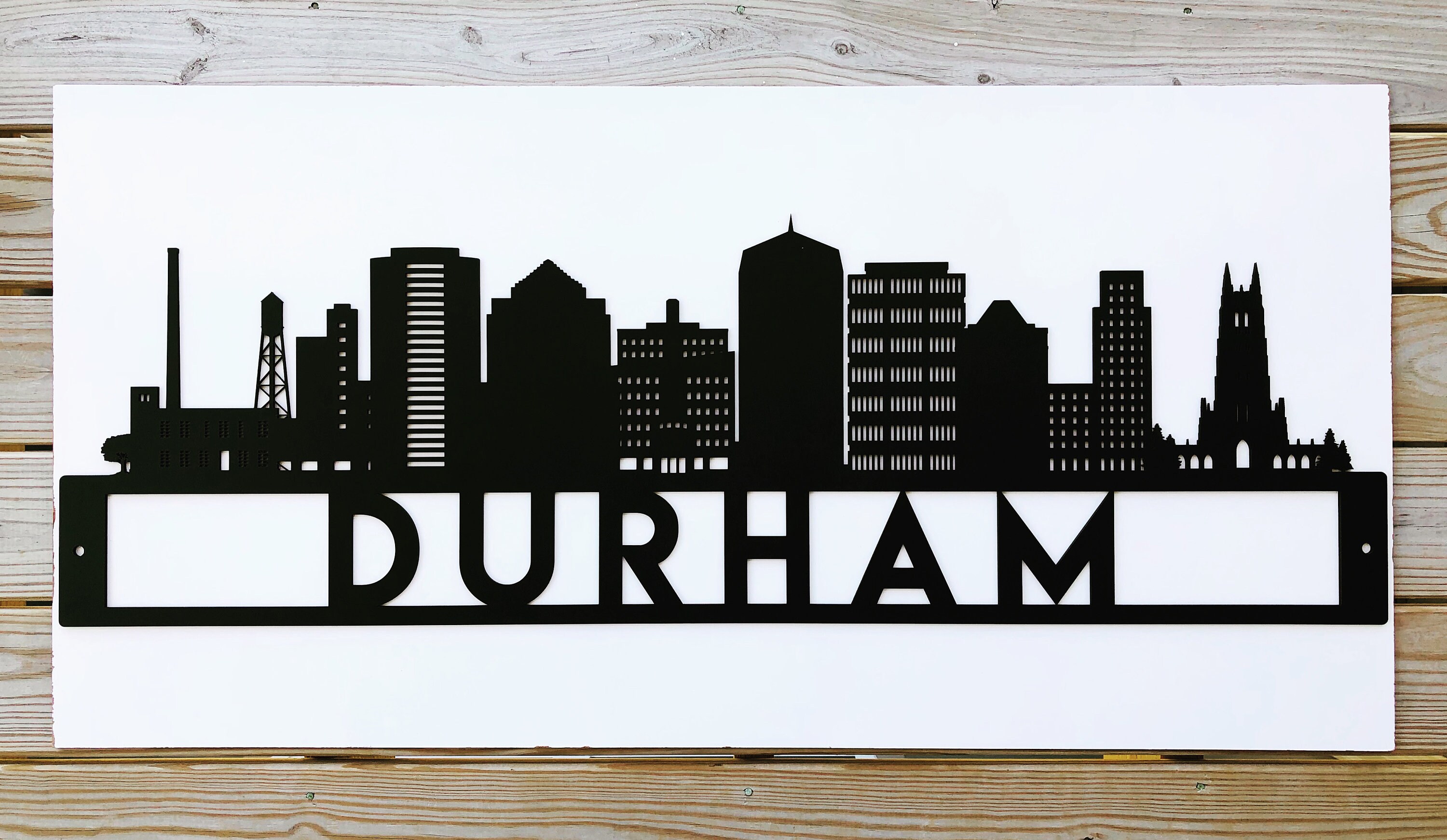 Durham Skyline Sign Durham Wall Art Durham Sign Etsy