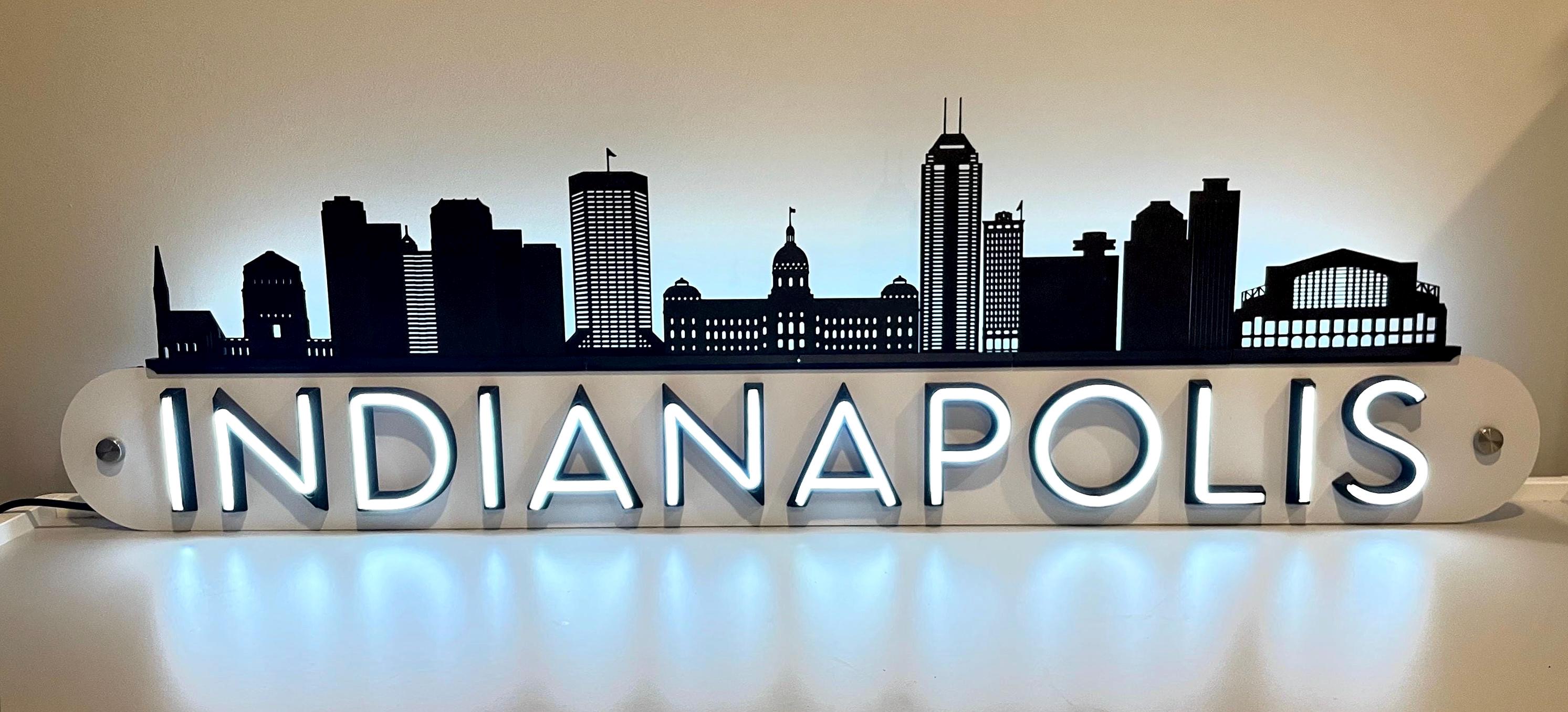 Indianapolis City Skyline Sign, Indianapolis Sign, Indianapolis Skyline ...