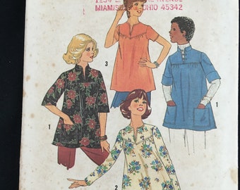 Simplicity 7273 1970s Vintage Sewing Pattern Misses Maternity Sz 10 Bust 32.5" Tops Uncut FF